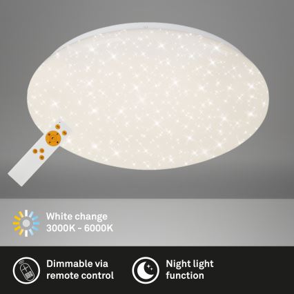 Brilo - LED Plafon ściemnialny STARRY SKY LED/22W/230V 3000-6000K + pilot zdalnego sterowania