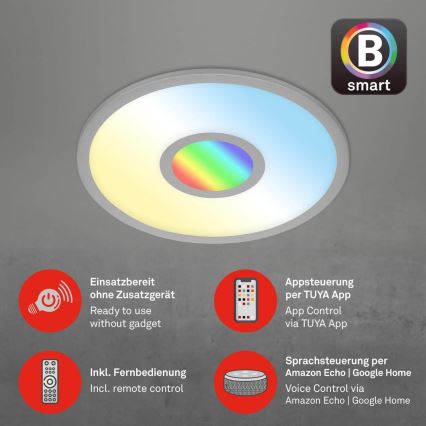 Brilo - LED RGB Plafon ściemnialny CENTRO LED/24W/230V 2700-6500K Wi-Fi Tuya + pilot zdalnego sterowania