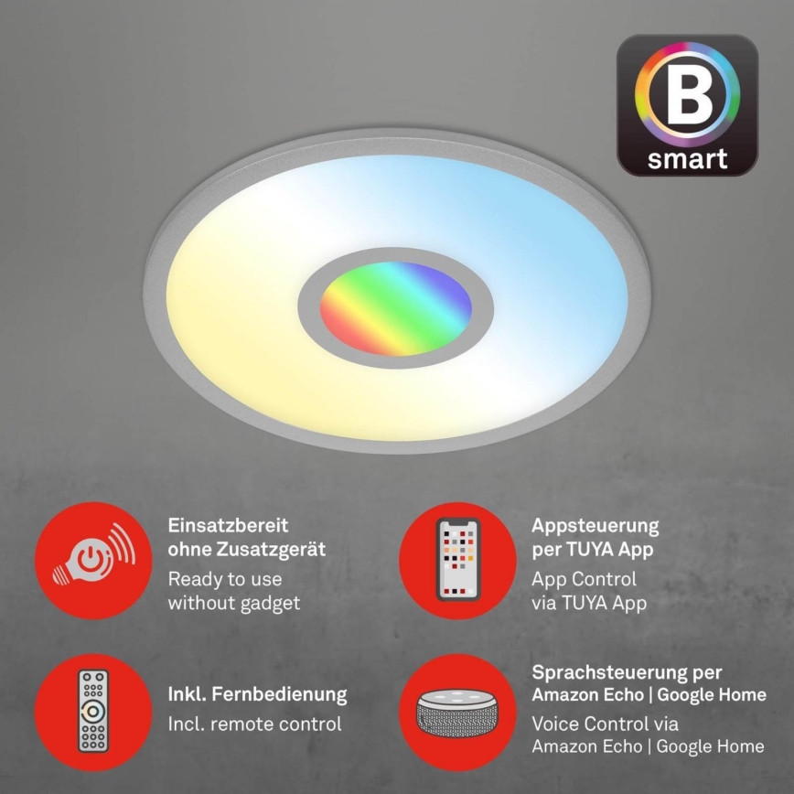 Brilo - LED RGB Plafon ściemnialny CENTRO LED/24W/230V 2700-6500K Wi-Fi Tuya + pilot zdalnego sterowania