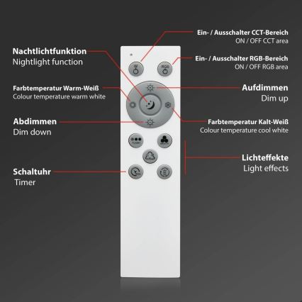 Brilo - LED RGB Plafon ściemnialny CENTRO LED/24W/230V 2700-6500K Wi-Fi Tuya + pilot zdalnego sterowania