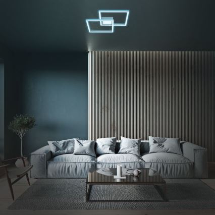 Brilo - LED RGB Plafon ściemnialny LED/42W/230V 2700-6500K matowy chrom + zdalne sterowanie