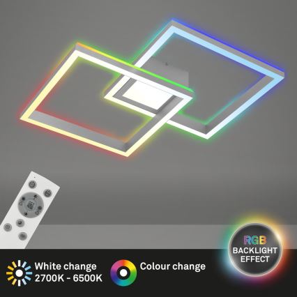 Brilo - LED RGB Plafon ściemnialny LED/42W/230V 2700-6500K matowy chrom + zdalne sterowanie