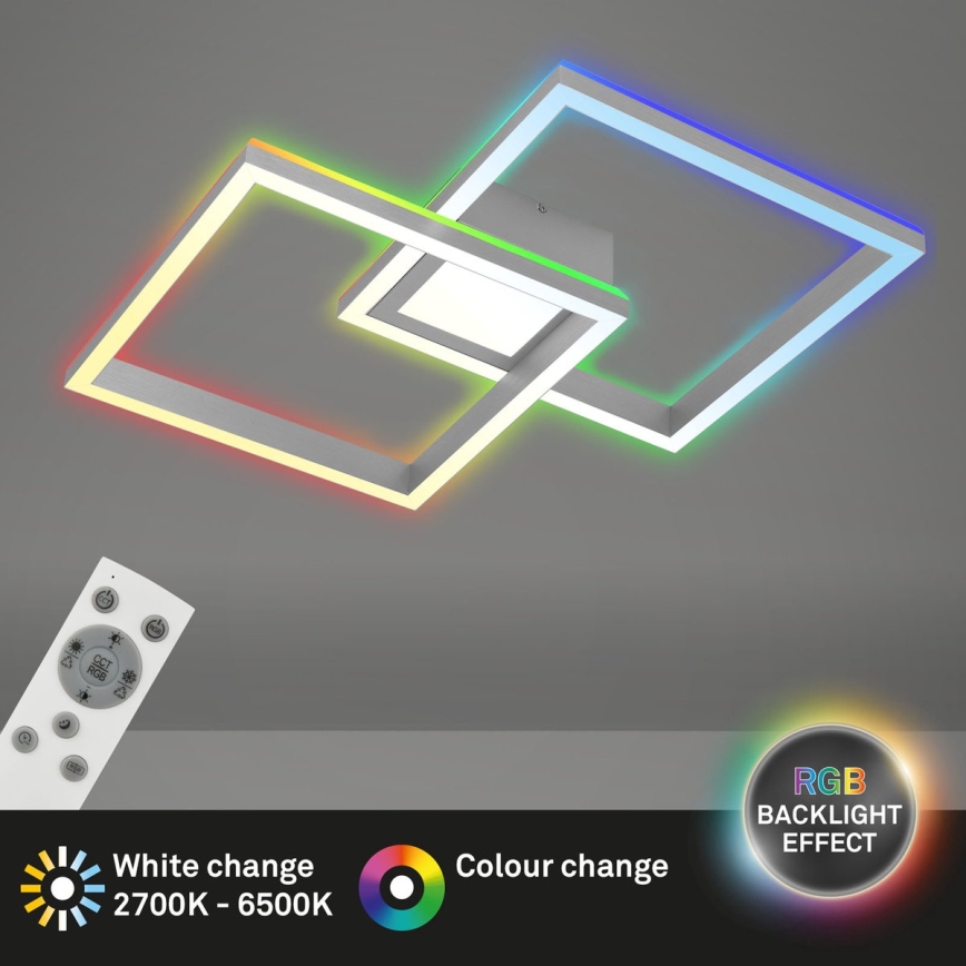 Brilo - LED RGB Plafon ściemnialny LED/42W/230V 2700-6500K matowy chrom + zdalne sterowanie