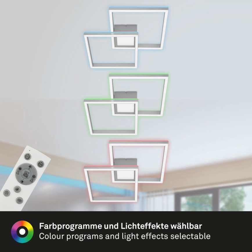 Brilo - LED RGB Plafon ściemnialny LED/42W/230V 2700-6500K matowy chrom + zdalne sterowanie