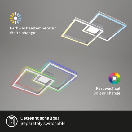 Brilo - LED RGB Plafon ściemnialny LED/42W/230V 2700-6500K matowy chrom + zdalne sterowanie