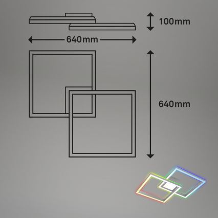 Brilo - LED RGB Plafon ściemnialny LED/42W/230V 2700-6500K matowy chrom + zdalne sterowanie