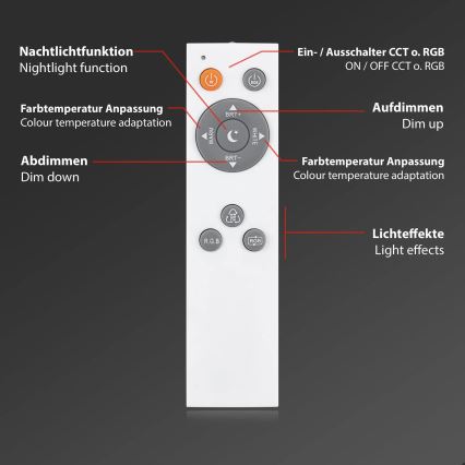 Brilo - LED RGB Ściemnialna lampa sufitowa LED/40W/230V 3000-6500K + pilot zdalnego sterowania