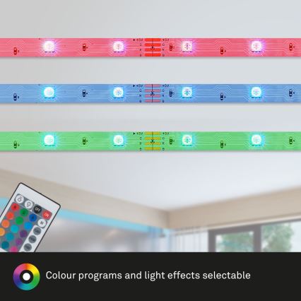 Brilo - LED RGB Ściemnialna taśma 6,5m LED/15W/230V Wi-Fi Tuya + pilot zdalnego sterowania