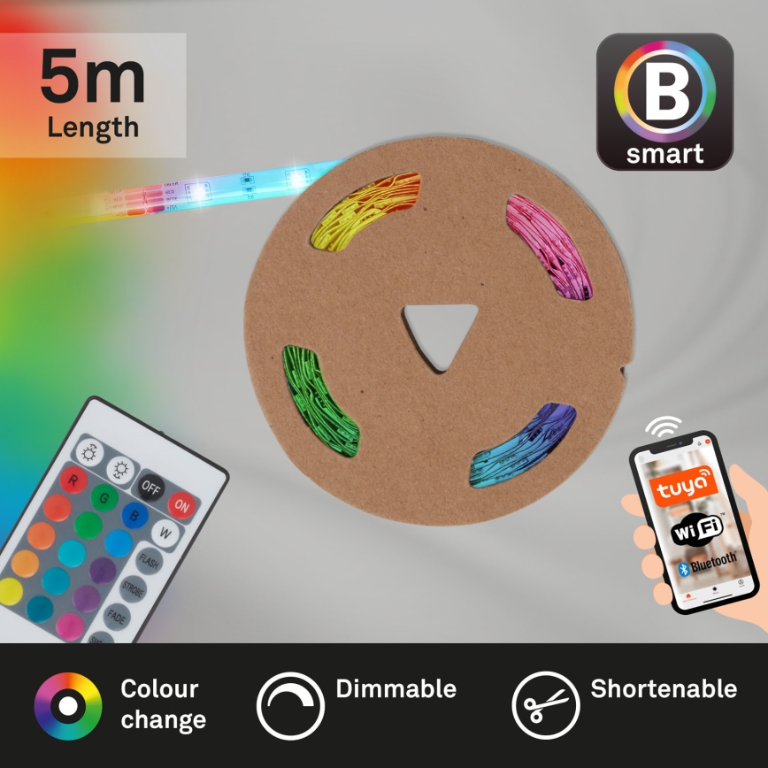 Brilo - LED RGB Ściemnialna taśma 6,5m LED/18W/230V Wi-Fi Tuya + pilot zdalnego sterowania