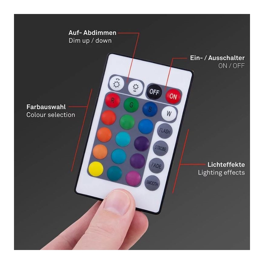 Brilo - LED RGB Ściemnialna taśma 6,5m LED/22W/230V + pilot zdalnego sterowania