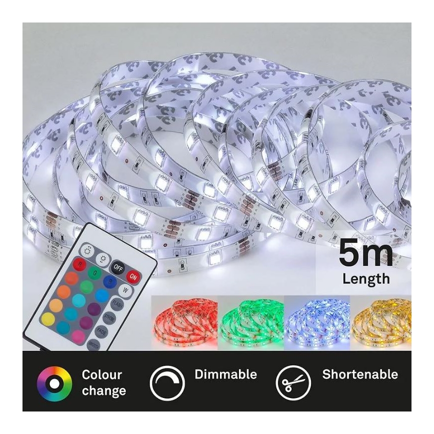 Brilo - LED RGB Ściemnialna taśma 6,5m LED/22W/230V + pilot zdalnego sterowania