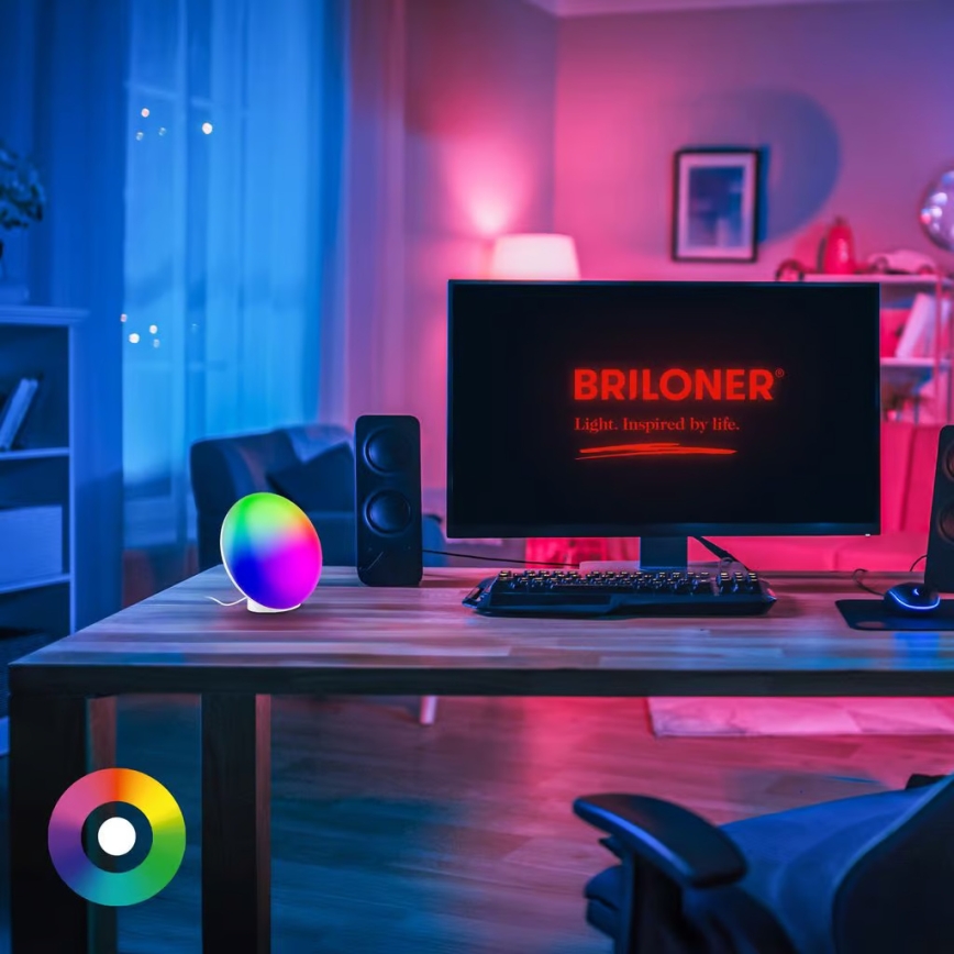Brilo - LED RGBIC ściemnialna lampa stołowa TARA LED/6W/230V 3000-6500K biała + pilot zdalnego sterowania