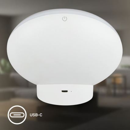Brilo - LED RGBIC ściemnialna lampa stołowa TARA LED/6W/230V 3000-6500K biała + pilot zdalnego sterowania
