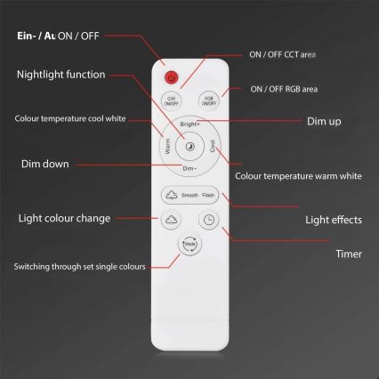 Brilo - LED RGBW Ściemnialne oświetlenie łazienkowe LED/19W/230V 3000-6500K IP44 Wi-Fi Tuya + pilot zdalnego sterowania