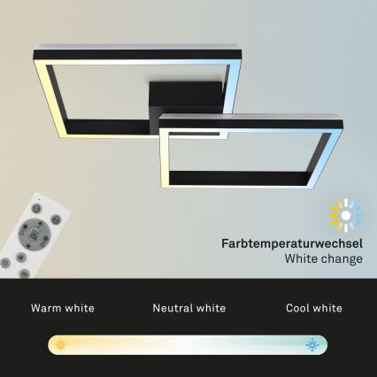 Brilo - LED RGBW Żyrandol natynkowy ściemnialny FRAME 2xLED/17W/230V 2700-6500K + pilot zdalnego sterowania