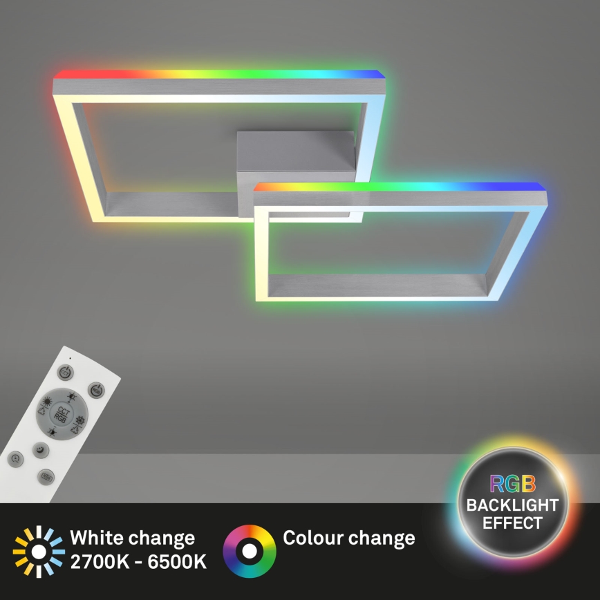 Brilo - LED RGBW Żyrandol natynkowy ściemnialny FRAME 2xLED/17W/230V 2700-6500K + pilot zdalnego sterowania