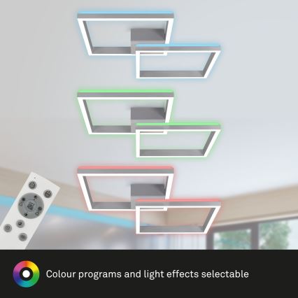 Brilo - LED RGBW Żyrandol natynkowy ściemnialny FRAME 2xLED/17W/230V 2700-6500K + pilot zdalnego sterowania