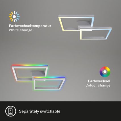 Brilo - LED RGBW Żyrandol natynkowy ściemnialny FRAME 2xLED/17W/230V 2700-6500K + pilot zdalnego sterowania