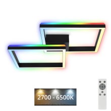 Brilo - LED RGBW Żyrandol natynkowy ściemnialny FRAME 2xLED/17W/230V 2700-6500K + pilot zdalnego sterowania
