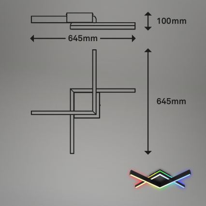 Brilo - LED RGBW Żyrandol natynkowy ściemnialny FRAME 2xLED/9W/230V 2700-6500K + pilot zdalnego sterowania