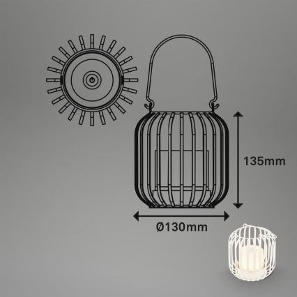 Brilo - LED Ściemnialna nabíjecí zewnętrzny Lampa stołowa LED/2W/5V IP44 biały