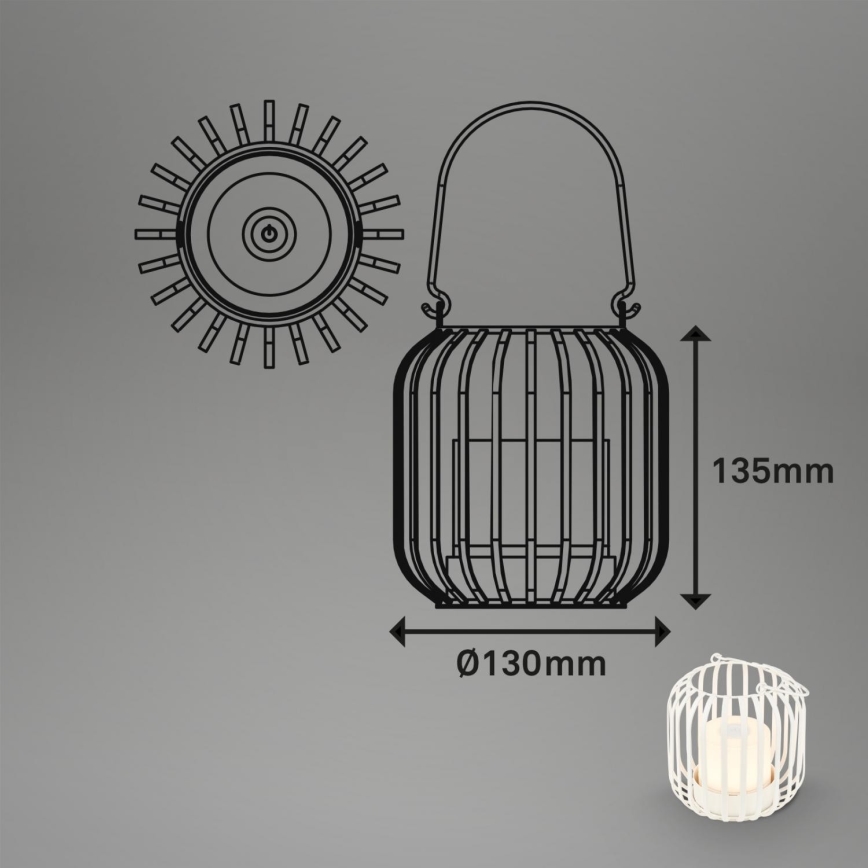 Brilo - LED Ściemnialna nabíjecí zewnętrzny Lampa stołowa LED/2W/5V IP44 biały