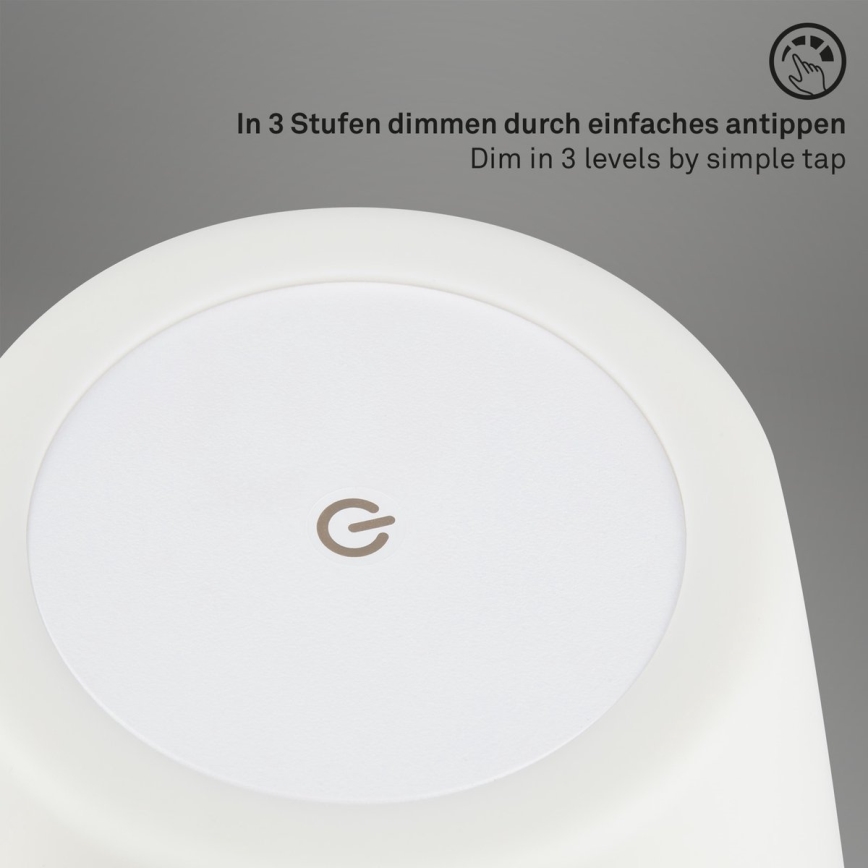 Brilo - LED Ściemnialna nabíjecí zewnętrzny Lampa stołowa LED/3W/5V IP44 biały