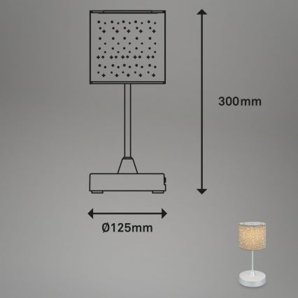 Brilo - LED Ściemnialna akumulatorowa zewnętrzna lampa stołowa LOLE LED/3W/5V 2000mAh IP44 srebrny/beżowy