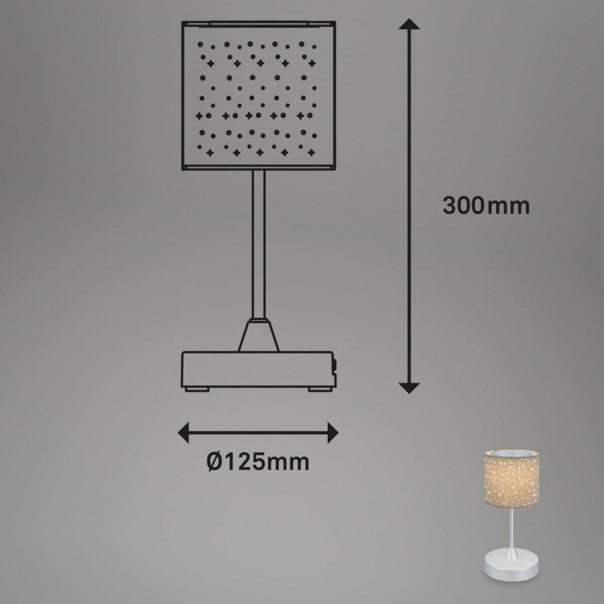 Brilo - LED Ściemnialna akumulatorowa zewnętrzna lampa stołowa LOLE LED/3W/5V 2000mAh IP44 srebrny/beżowy