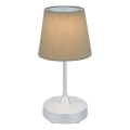 Brilo - LED Ściemnialna akumulatorowa zewnętrzna lampa stołowa LED/3W/5V IP44 srebrna/beżowa