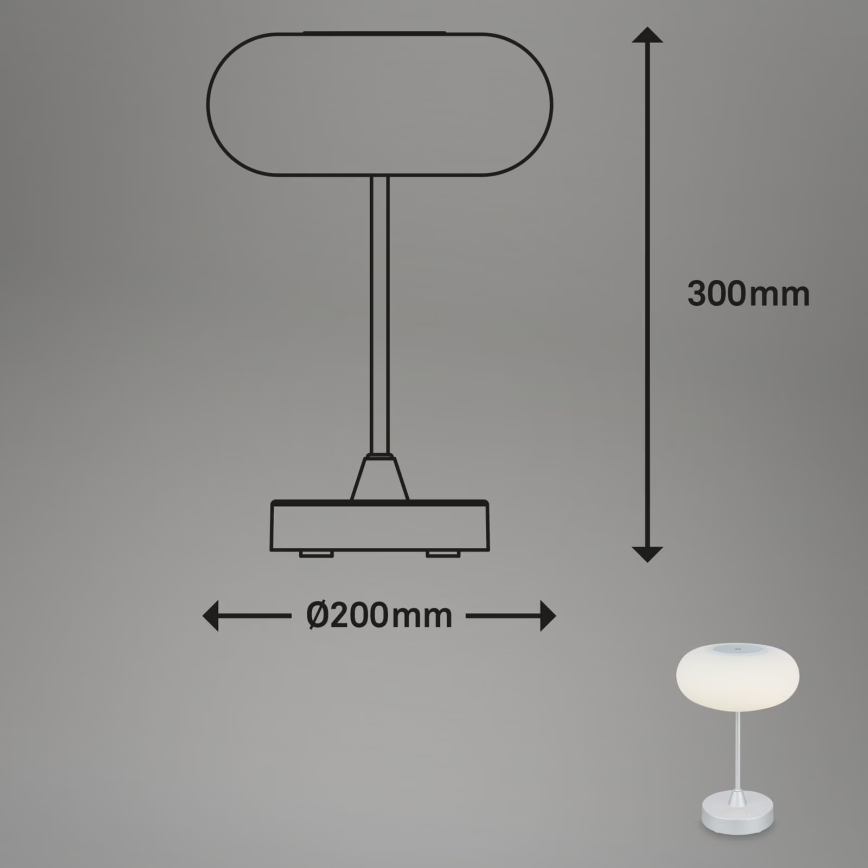 Brilo - LED ściemnialna, ładowalna zewnętrzna lampa stołowa OLANA LED/3W/5V IP44