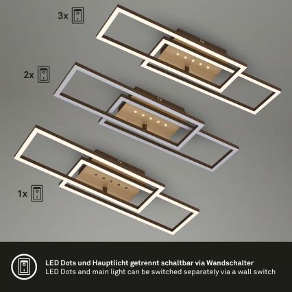 Brilo - LED ściemnialna lampa sufitowa LED/30W/230V 3000K brązowa