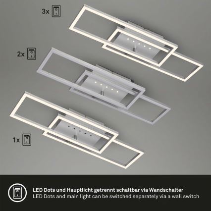 Brilo - LED ściemnialna lampa sufitowa LED/30W/230V 3000K matowy chrom