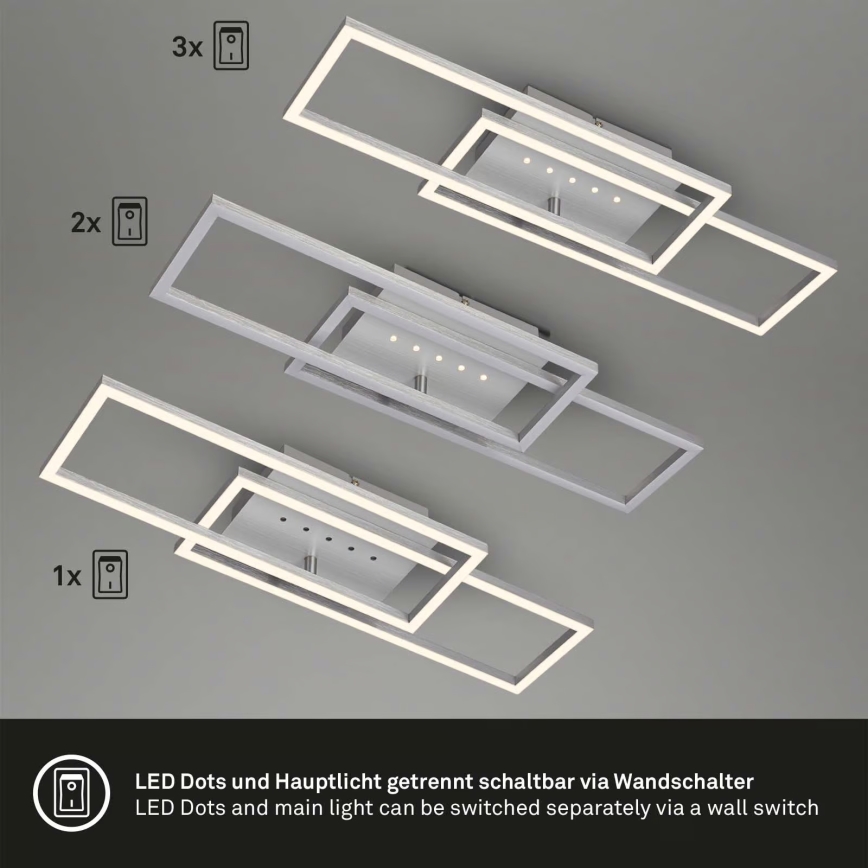 Brilo - LED ściemnialna lampa sufitowa LED/30W/230V 3000K matowy chrom
