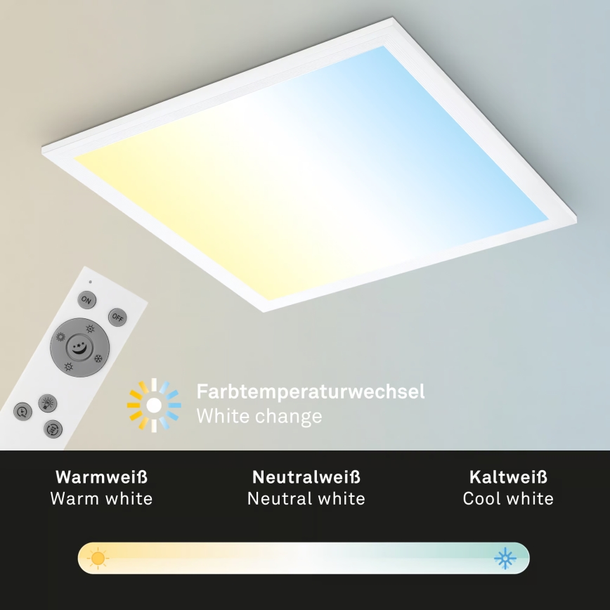 Brilo - LED ściemnialna oprawa sufitowa LED/21W/230V 3000-6500K 38x38 cm biała + pilot zdalnego sterowania