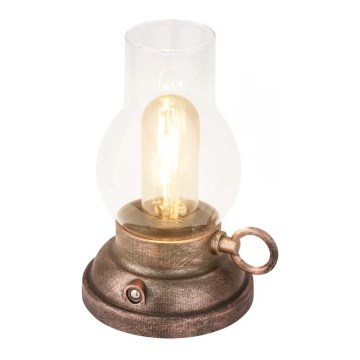 Brilo - LED ściemnialna zewnętrzna ładowalna lampa stołowa KANEA LED/1,5W/5V IP44 1200 mAh brązowa