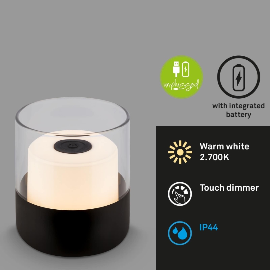 Brilo - LED ściemnialna zewnętrzna ładowalna lampa stołowa LILET LED/2W/5V IP44