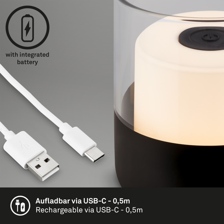 Brilo - LED ściemnialna zewnętrzna ładowalna lampa stołowa LILET LED/2W/5V IP44