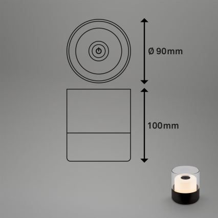 Brilo - LED ściemnialna zewnętrzna ładowalna lampa stołowa LILET LED/2W/5V IP44