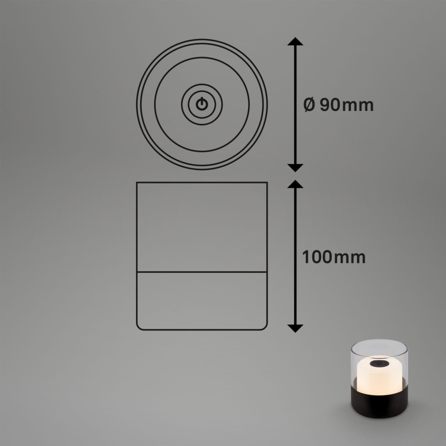 Brilo - LED ściemnialna zewnętrzna ładowalna lampa stołowa LILET LED/2W/5V IP44