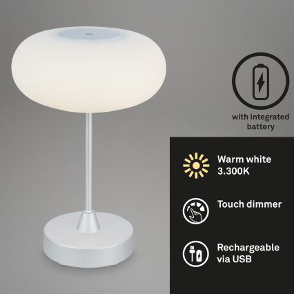Brilo - LED Ściemnialna zewnętrzna ładowalna lampa stołowa OLANA LED/3W/5V 3300K IP44 2000 mAh