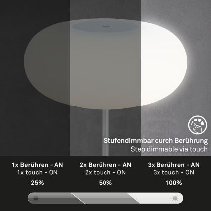 Brilo - LED Ściemnialna zewnętrzna ładowalna lampa stołowa OLANA LED/3W/5V 3300K IP44 2000 mAh