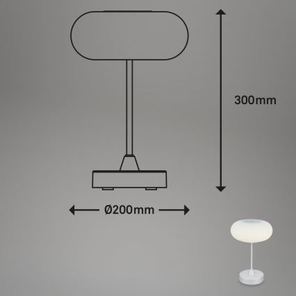 Brilo - LED Ściemnialna zewnętrzna ładowalna lampa stołowa OLANA LED/3W/5V 3300K IP44 2000 mAh