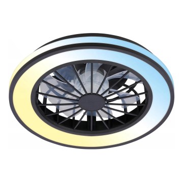 Brilo - LED ściemnialny wentylator sufitowy VENTURO LED/24W/230V 3000-6500K czarny + pilot zdalnego sterowania