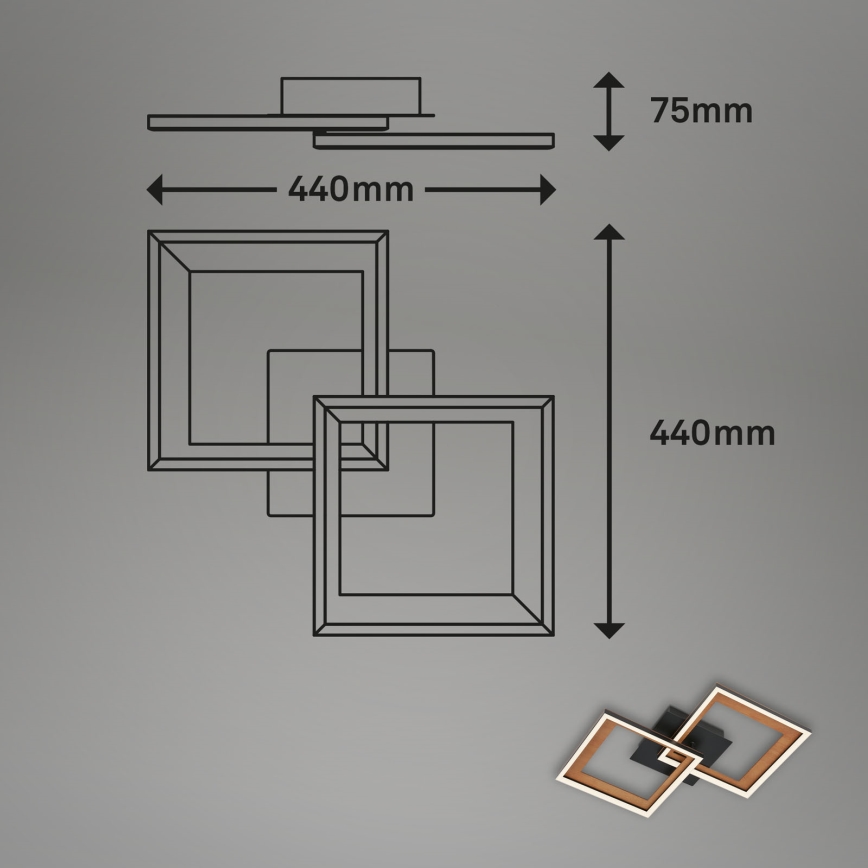 Brilo - LED Ściemnialny żyrandol natynkowy FRAME 2xLED/11W/230V