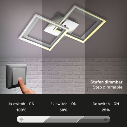 Brilo - LED Ściemnialny żyrandol natynkowy FRAME 2xLED/11W/230V