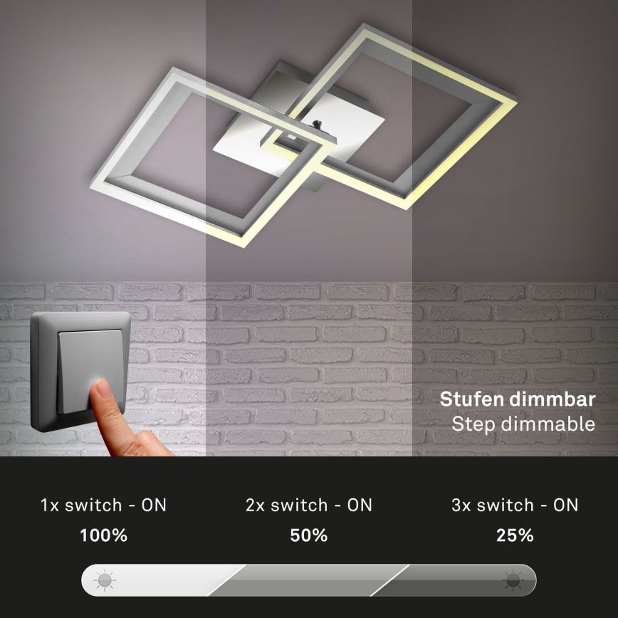 Brilo - LED Ściemnialny żyrandol natynkowy FRAME 2xLED/11W/230V