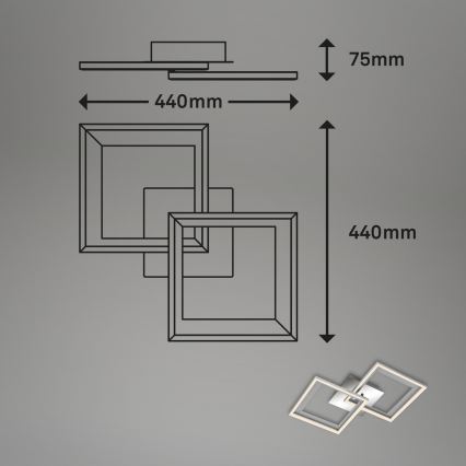 Brilo - LED Ściemnialny żyrandol natynkowy FRAME 2xLED/11W/230V