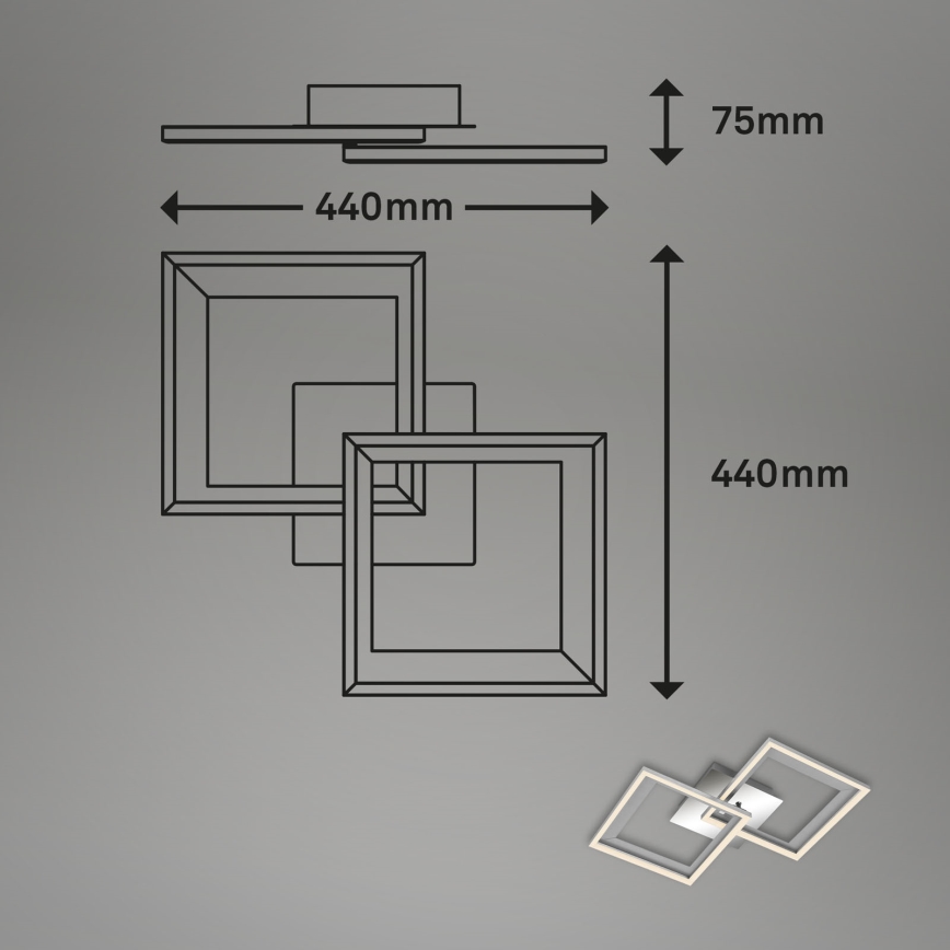 Brilo - LED Ściemnialny żyrandol natynkowy FRAME 2xLED/11W/230V