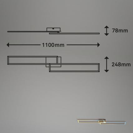 Brilo - LED Ściemnialny żyrandol natynkowy FRAME 2xLED/20W/230V 2700-5000K + pilot zdalnego sterowania